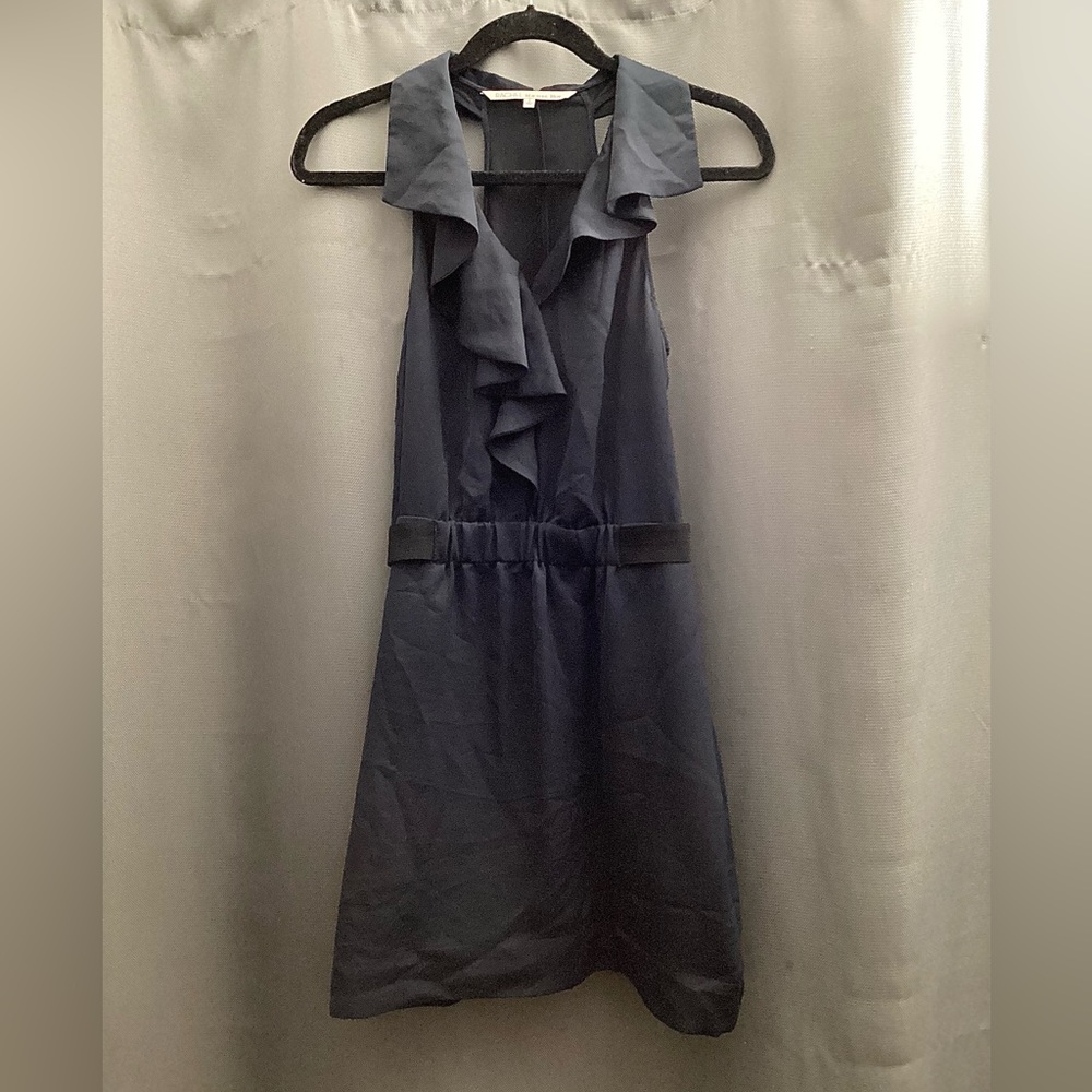 Rachel by Rachel Roy blue sleeveless ruffle knee length dress